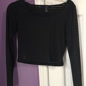 Black mesh forever 21 crop top super sexy